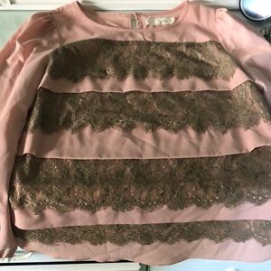 Lite pink long sleeve women’s fancy top